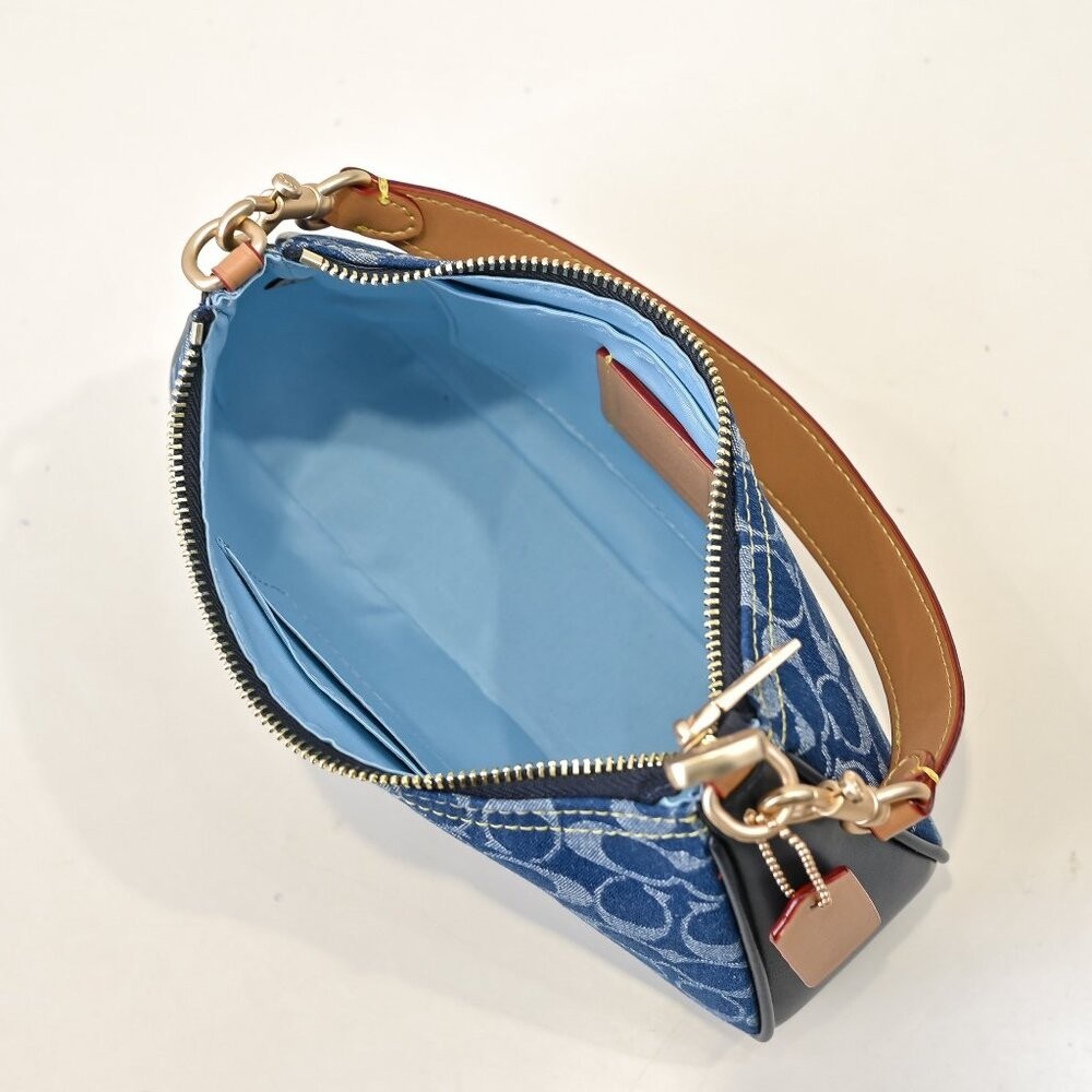 🥳Rowan Large Coach Satchel Bag In Signature Denim Canvas CY699 NWT original Pack - Picture 5 of 8